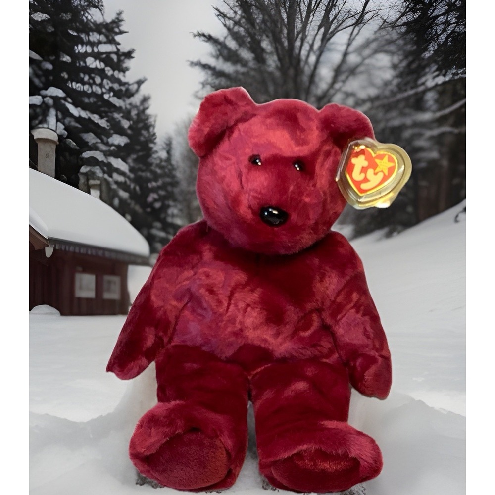 1998 Retired Beanie Buddie Cranberry‎ "Teddy" MWT